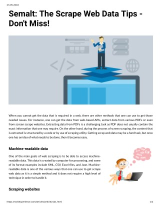 Semalt: The Scrape Web Data Tips Don't Miss