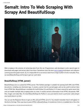 Semalt: Intro To Web Scraping With Scrapy And BeautifulSoup