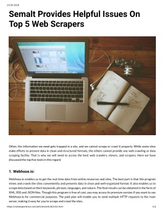 Semalt Provides Helpful Issues On Top 5 Web Scrapers