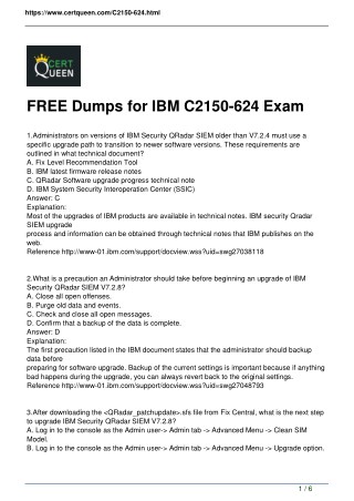 2018 CertQueen C2150-624 Exam Real Dumps