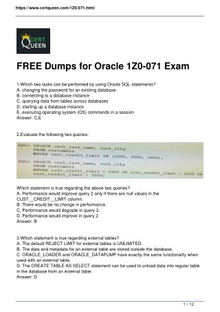 Reliable 1z0-071 Exam Tips