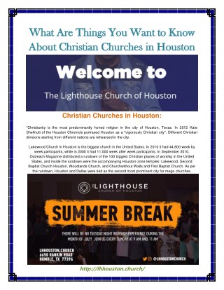 Christian Churches In Houston
