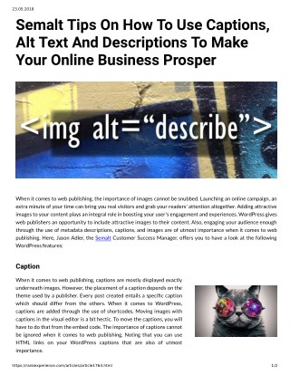 Semalt Tips On How To Use Captions, Alt Text And Descriptions To Make Your Online Business Prosper