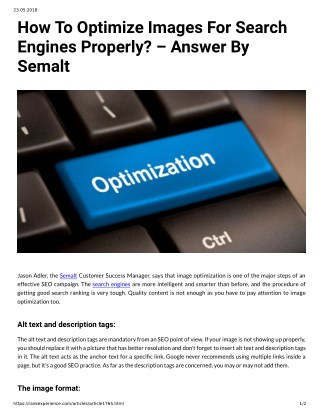 How To Optimize Images For Search Engines Properly? - Answer By Semalt