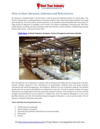 How to Start Abrasive, Asbestos and Refractories