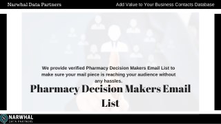 Pharmacy Decision Makers Email List