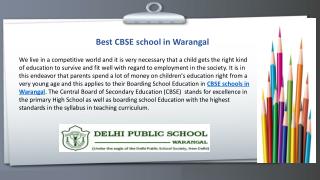 Best CBSE school in warangal