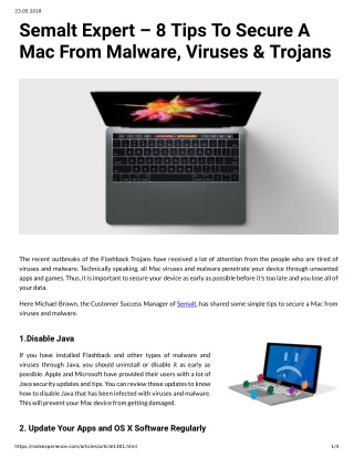 Semalt Expert â€“ 8 Tips To Secure A Mac From Malware, Viruses & Trojans