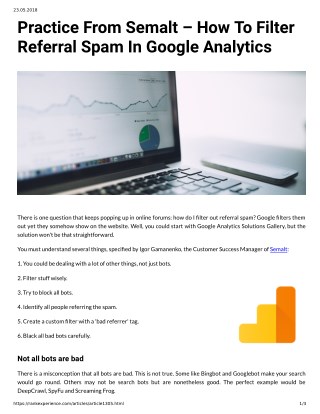 Practice From Semalt â€“ How To Filter Referral Spam In Google Analytics