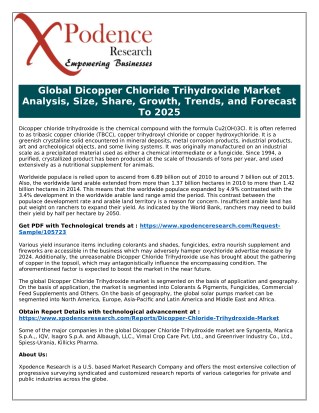 Vision 2025 - The Future of Global Dicopper Chloride Trihydroxide Market Transformations and Growth Opportunities