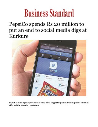 PepsiCo spends Rs 20 million to put an end to social media digs at KurkureÂ 