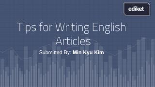 Tips for Writing English Articles