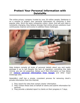 Protect Your Personal Information with DeleteMe