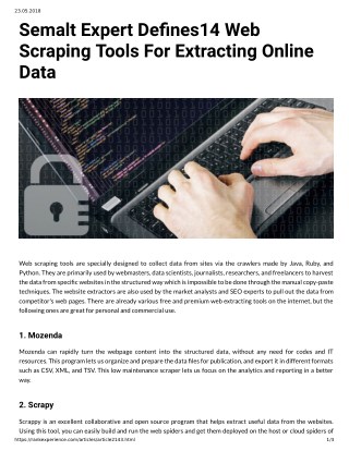 Semalt Expert Defines 14 Web Scraping Tools For Extracting Online Data