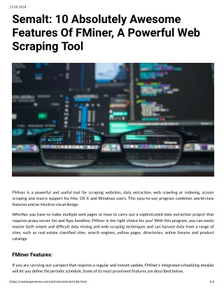 Semalt : 10 Absolutely Awesome Features Of FMiner A Powerful Web Scraping Tool