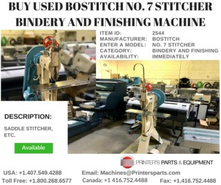 Buy Used Bostitch NO. 7 Stitcher Bindery and Finishing Machine