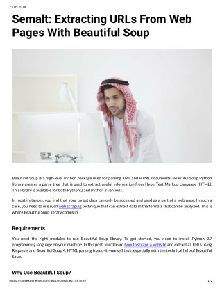 Semalt: Extracting URLs From Web Pages With Beautiful Soup
