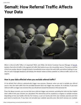 Semalt: How Referral Trac Affects Your Data