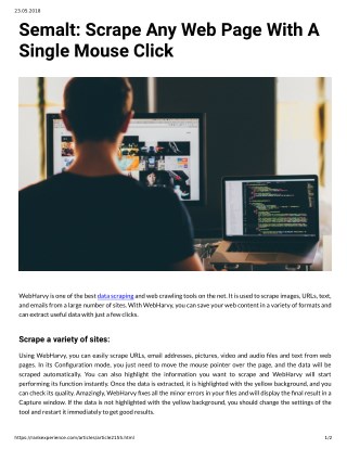 Semalt: Scrape Any Web Page With A Single Mouse Click