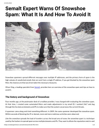 Semalt Expert Warns Of Snowshoe Spam: What It Is And How To Avoid It