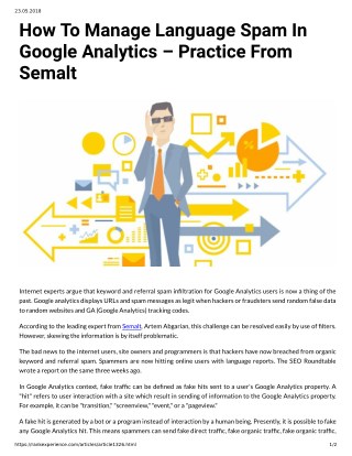 How To Manage Language Spam In Google Analytics â€“ Practice From Semalt