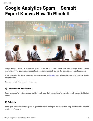 Google Analytics Spam â€“ Semalt Expert Knows How To Block It