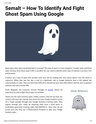 Semalt â€“ How To Identify And Fight Ghost Spam Using Google