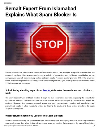 Semalt Expert From Islamabad Explains What Spam Blocker Is