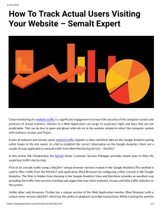 How To Track Actual Users Visiting Your Website â€“ Semalt Expert