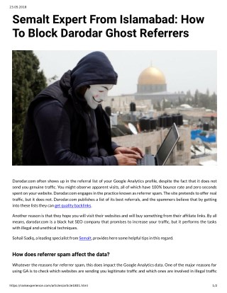 Semalt Expert From Islamabad: How To Block Darodar Ghost Referrers