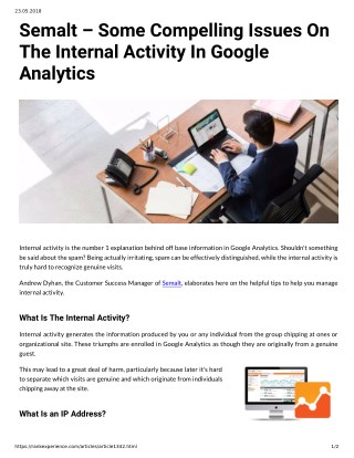 Semalt â€“ Some Compelling Issues On The Internal Activity In Google Analytics