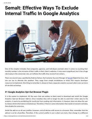 Semalt: Effective Ways To Exclude Internal Traffic In Google Analytics