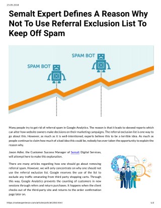 Semalt Expert Defines A Reason Why Not To Use Referral Exclusion List To Keep Off Spam