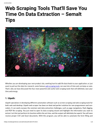 Web Scraping Tools That'll Save You Time On Data Extraction Semalt Tips