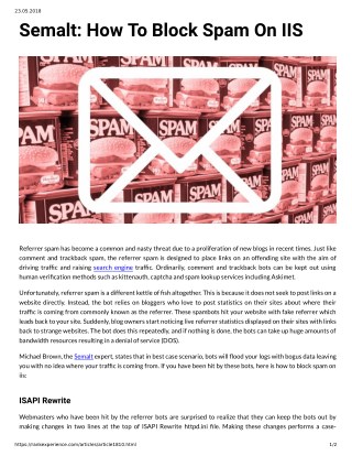 Semalt: How To Block Spam On IIS