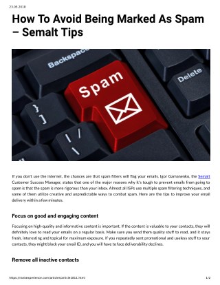 How To Avoid Being Marked As Spam - Semalt Tips