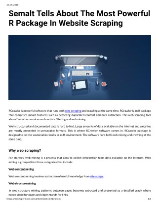 Semalt Tells About The Most Powerful R Package In Website Scraping