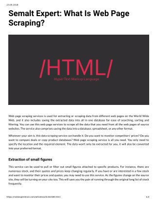 Semalt Expert: What Is Web Page Scraping