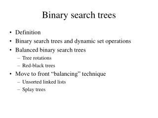 Binary search trees