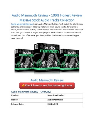 Audio Mammoth Review