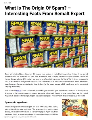 What Is The Origin Of Spam? - Interesting Facts From Semalt Expert