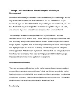 7 Things You Should Know About Enterprise Mobile App Development