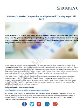 1T-MONOS Market Competitive Intelligence and Tracking Report Till 2026