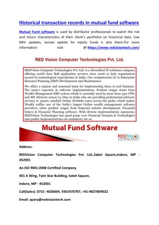 Historical transaction records in mutual fund software