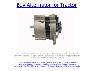 Buy Alternator for Tractor