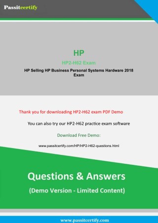 Updated HP HP2-H62 Exam Questions