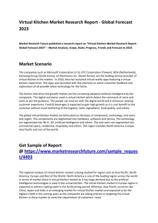 Virtual Kitchen Market 2023 by Global Key Players, Trends, Market Size, Growth and Forecast