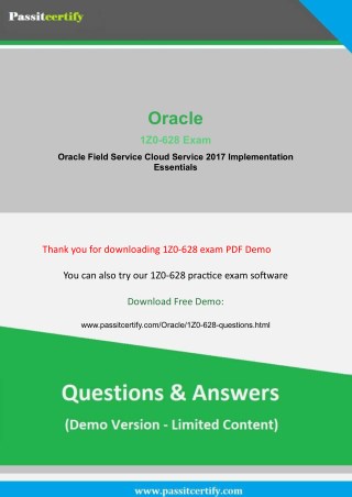 Updated Oracle 1Z0-628 Questions