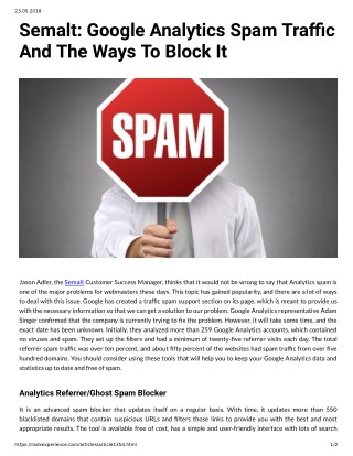 Semalt: Google Analytics Spam Traffic And The Ways To Block It