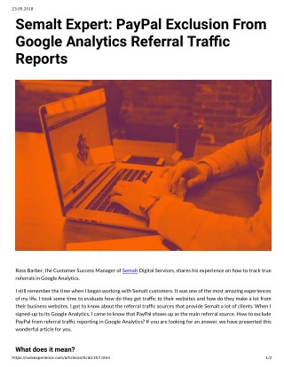 Semalt Expert: PayPal Exclusion From Google Analytics Referral Traffic Reports